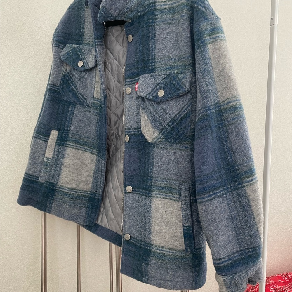 Levi's Blue and Gray Plaid Jacket